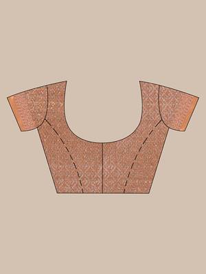 Banarasi Peach Tissue Saree with Blouse Piece 5