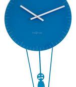 8145bl-FLYING TIME Funky Blue Clock with Pendulam
