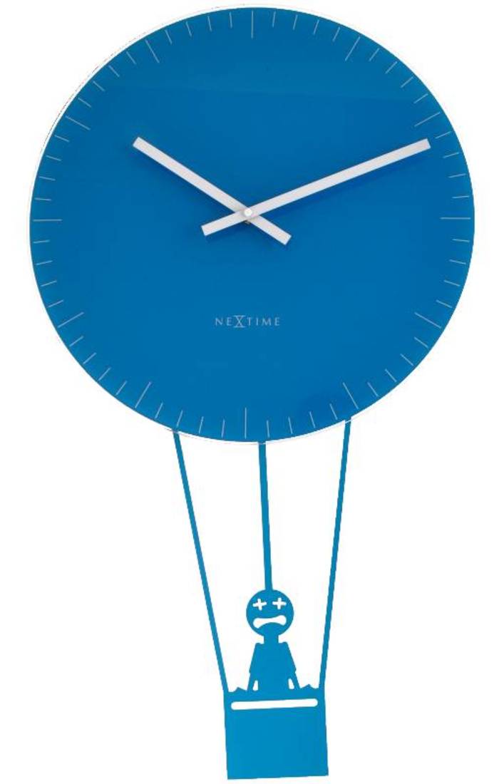 8145bl-FLYING TIME Funky Blue Clock with Pendulam