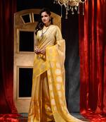 Yellow Tissue Silk Saree with Blouse Piece