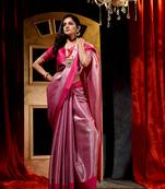 Rani Cotton Tissue Saree with Blouse Piece