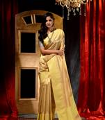 Handloom Golden Tissue Silk Saree with Blouse Piece