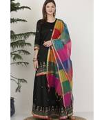 Kaanchie Nanggia Dupion Black Embroidery Lehenga Set