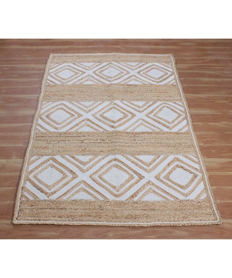 3x3 Ft Living Room Jute Rug Indian Handmade Braided Rug Hand Woven Jute Rug Dining Room Rug