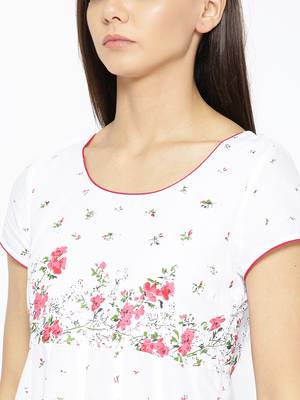 White printed cotton long-kurtis 5