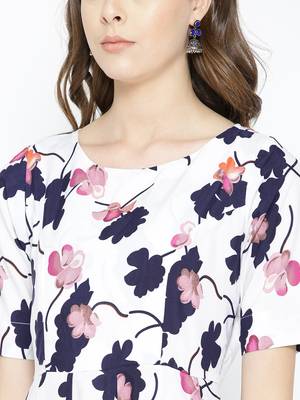 White printed crepe long-kurtis 4