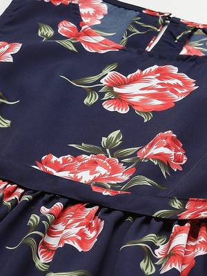 Blue printed crepe long-kurtis 4
