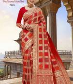 Banarasi Traditional Bandhani Sareee With Zari Embroidery Border
