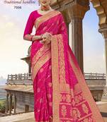 Banarasi Traditional Bandhani Sareee With Zari Embroidery Border