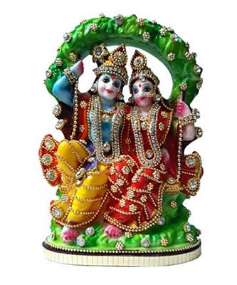 Esvar Stonecraft Multicolor Radha Krishna Jhula Showpiece 1