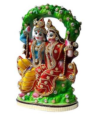 Esvar Stonecraft Multicolor Radha Krishna Jhula Showpiece 2