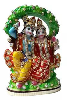 Esvar Stonecraft Multicolor Radha Krishna Jhula Showpiece