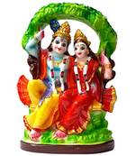 ESVAR STONECRAFT Poly Resin Hand Made Scupluture of Radha Krishna Idol ON JHULA