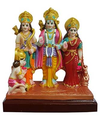 ESVAR STONECRAFT Ram Darbar / Ram Sita Laxhman Hanuman Decorative Showpiece. 1