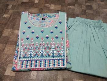 Vastravilla Women,s Cotton Febric Embrodiery Work Kurti With Palazzo Set 5