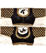 Floral Round Neck Zari Diamond Work Stitched Blouse (38+4InchMargin)