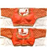 Floral Round Neck Zari Diamond Work Stitched Blouse (38+4InchMargin)