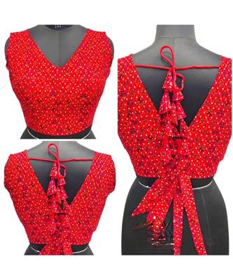 Blouse has cotton rayon print material and foil print 1