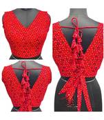 Blouse has cotton rayon print material and foil print