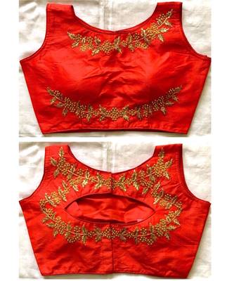 Banglory Silk  Embroidered Work Stitched Blouse(38+4Inch Margin) 1