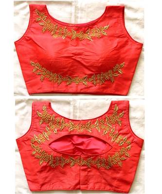 Banglory Silk  Embroidered Work Stitched Blouse(38+4Inch Margin) 1