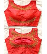 Banglory Silk  Embroidered Work Stitched Blouse(38+4Inch Margin)