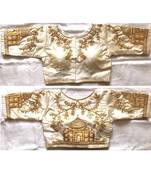 Banglory Silk  Embroidered Work Stitched Blouse(38+4Inch Margin)
