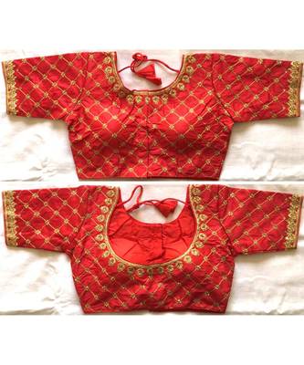 Banglory Silk  Embroidered Work Stitched Blouse(38+4Inch Margin) 1