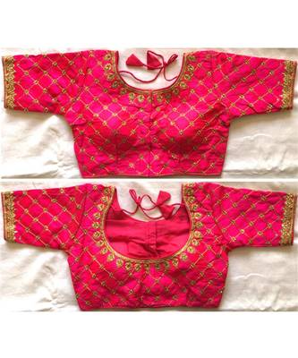 Banglory Silk  Embroidered Work Stitched Blouse(38+4Inch Margin) 1