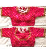Banglory Silk  Embroidered Work Stitched Blouse(38+4Inch Margin)