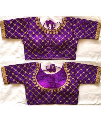 Banglory Silk  Embroidered Work Stitched Blouse(38+4Inch Margin) 1