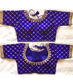 Banglory Silk  Embroidered Work Stitched Blouse(38+4Inch Margin)