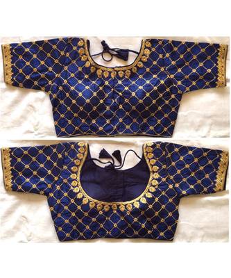 Banglory Silk  Embroidered Work Stitched Blouse(38+4Inch Margin) 1