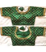 Banglory Silk  Embroidered Work Stitched Blouse(38+4Inch Margin)