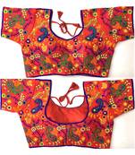 Cotton Silk traditional embroidery Stitched Blouse(38+4Inch Margin)