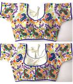 Cotton Silk traditional embroidery Stitched Blouse(38+4Inch Margin)