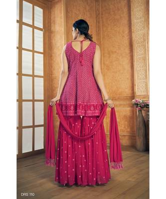 Pink Color Designer Zari Work Salwar Kameez With Dupatta 2