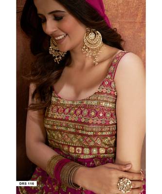 Pink Georgette Fabric Salwar Kameez With Dupatta Set 3