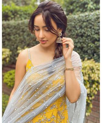Yellow Color Crepe Material Zari Work Salwar Kameez With Dupatta Set 2