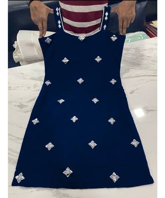 Blue Color Georgette Base Zari & Mirror Work Salwar Kameez With Dupatta 2