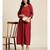 Mohvogue Women's Maroon Embroidered Rayon Kurti