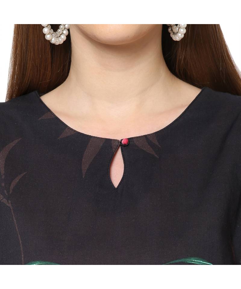 Black Floral Cotton top