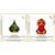 Holy Symbol Om on Peepal Leaf Lord Hanuman Bajrang-Bali Face Set of 2 Idol Statue for Home Office Car Dashboard & Gift