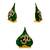 Holy Symbol Om on Peepal Leaf Lord Hanuman Bajrang-Bali Face Set of 2 Idol Statue for Home Office Car Dashboard & Gift