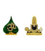 Holy Symbol Om on Peepal Leaf Lord Venkateswara Srinivasa Venkatachalapati God Tirupati Balaji Set of 2 Idol Statue