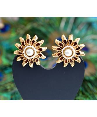 Antique pearl sun stud dj-06364 1