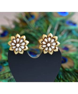 Antique pearl flower studs dj-06407 1