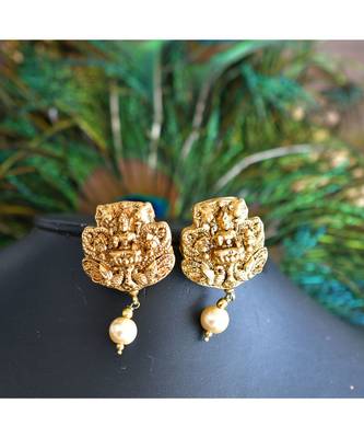 Antique designer pearl Lakshmi necklace set dj-06435 2