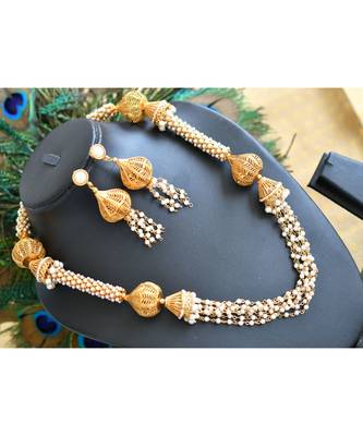 Antique designer pearl necklace set dj-06777 1