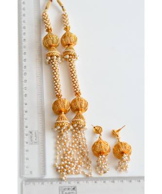 Antique designer pearl necklace set dj-06777 3